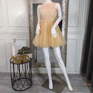 Champagne Short Cocktail Homecoming Formal Dress